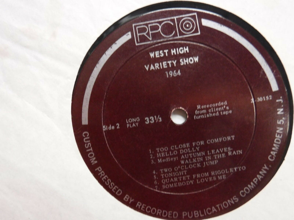 West High Variety Show 1964 33RPM 2-30152 123116LLE