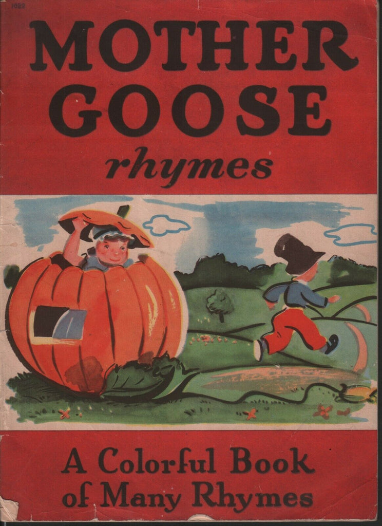 Mother Goose Rhymes Halloween Cover 1944 Vintage Rhyme Book 103019DBT