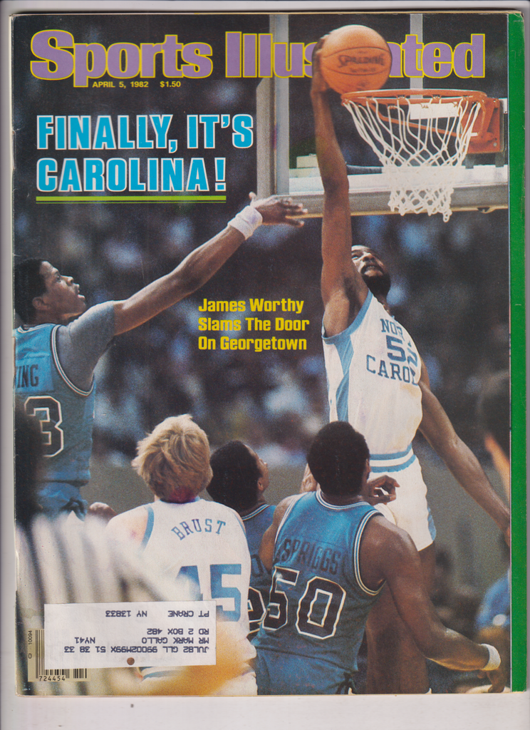 Sports Illustrated Mag James Worthy Slams Georgetown April 5, 1982 011120nonr