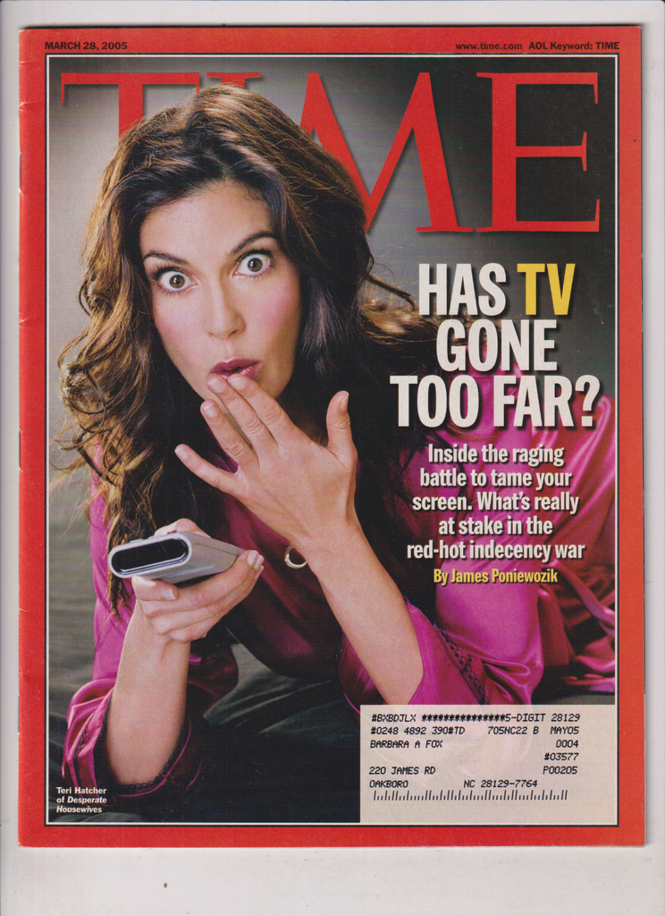 Time Mag Teri Hatcher Has Tv Gone Too Far March 28, 2005 011820nonr