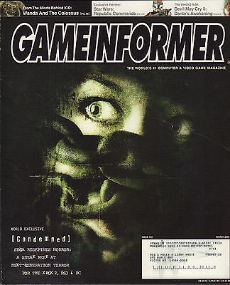 Gameinformer March 2005 Condemmed, Wanda and the Colossus w/ML VG 081016DBE