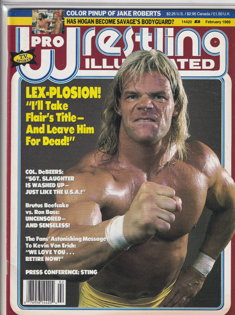 Pro Wrestling Illustrated Lex Luger Sgt. Slaughter February 1989 052819nonr