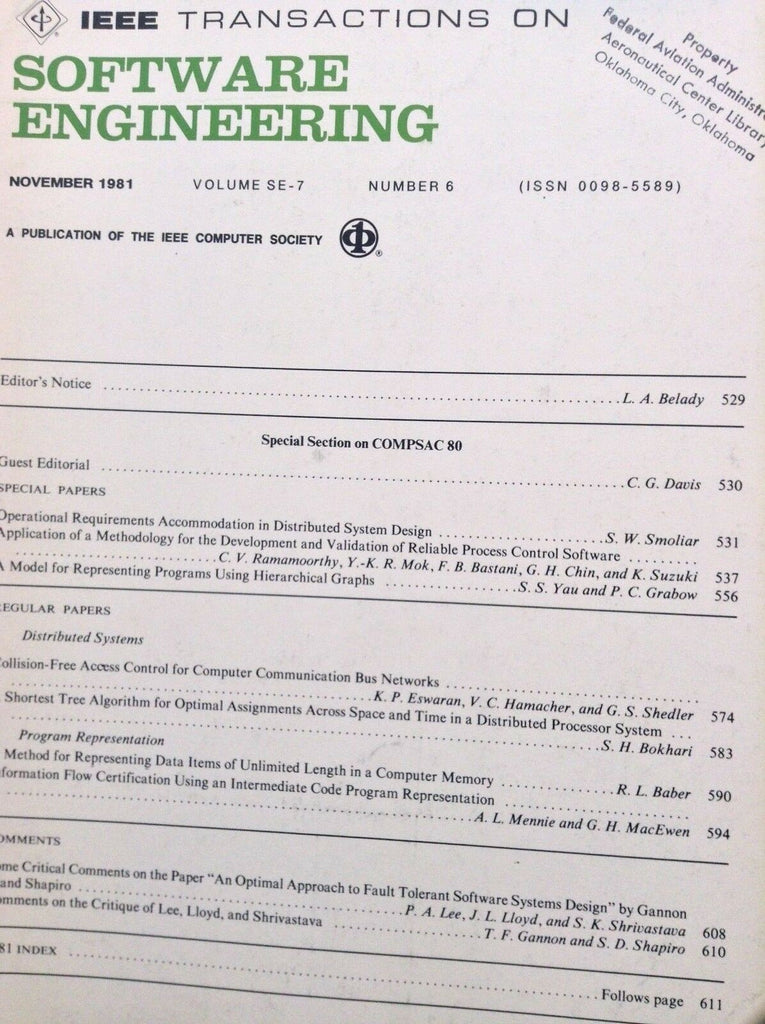 IEEE Software Engineering FAA Magazine Requirements November 1981 051218nonrh