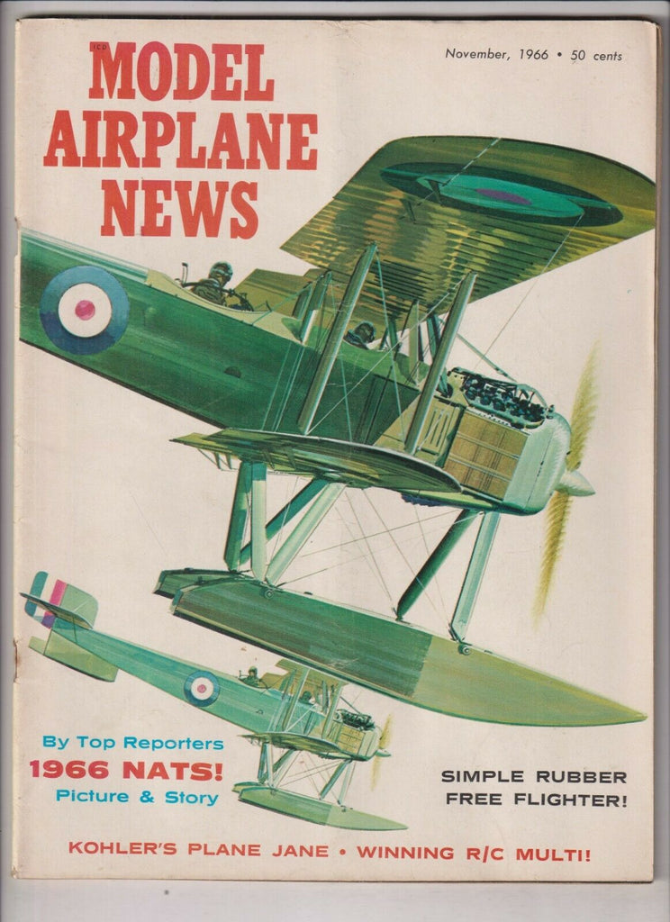 Model Airplane News Mag 1966 Nationals Kohler's Plane November 1966 040420nonrh