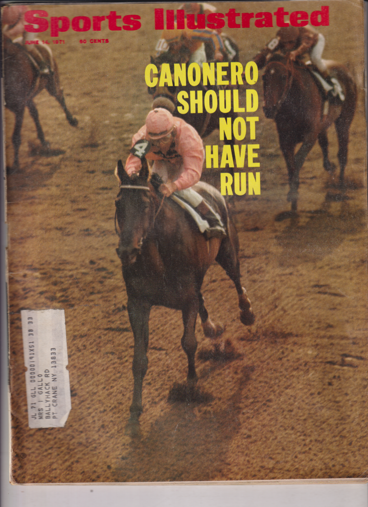 Sports Illustrated Mag Canonero Shouldn't Have Run June 14, 1971 011320nonr