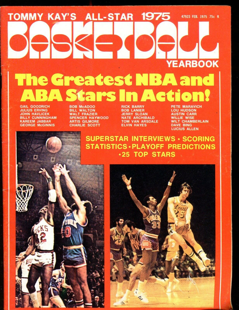 Tommy Kay's All-Star Basketball Yearbook February 1975 EX No ML 120316jhe