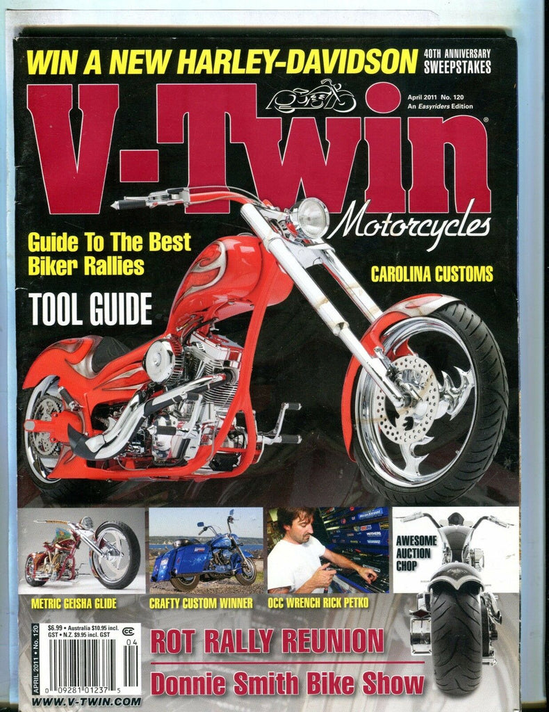 V-Twin Motorcycles Magazine April 2011 Tool Guide EX No ML 052217nonjhe