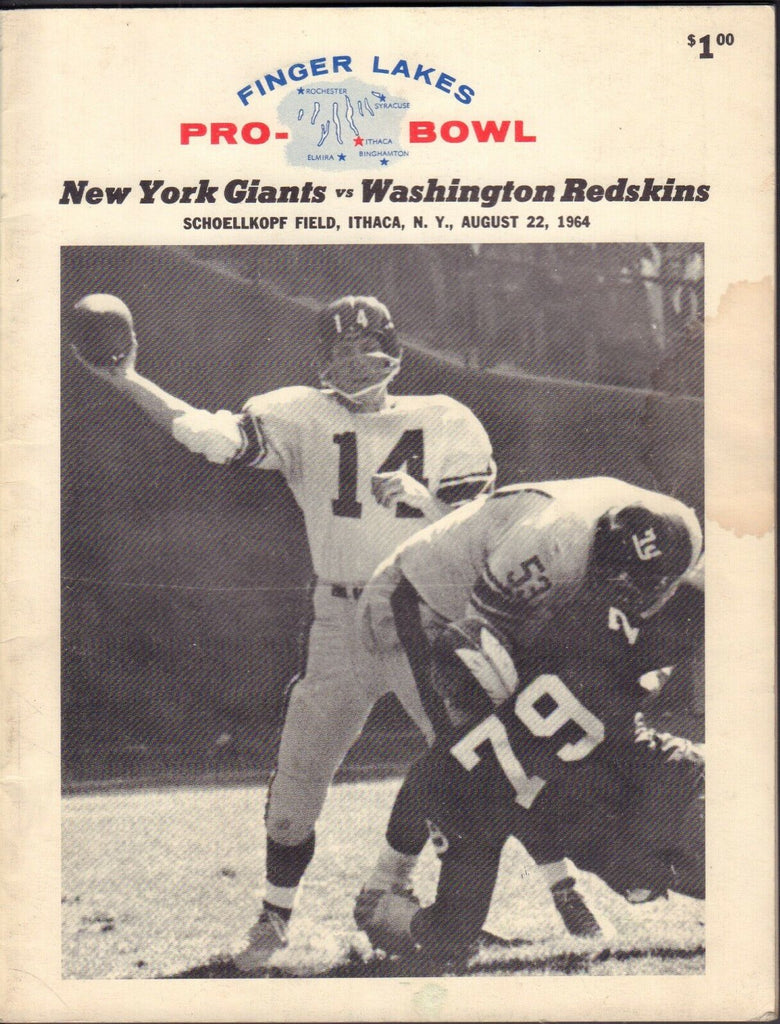 Finger Lakes Pro-Bowl New York Giants Washington Redskins aug 1964 042018DBE