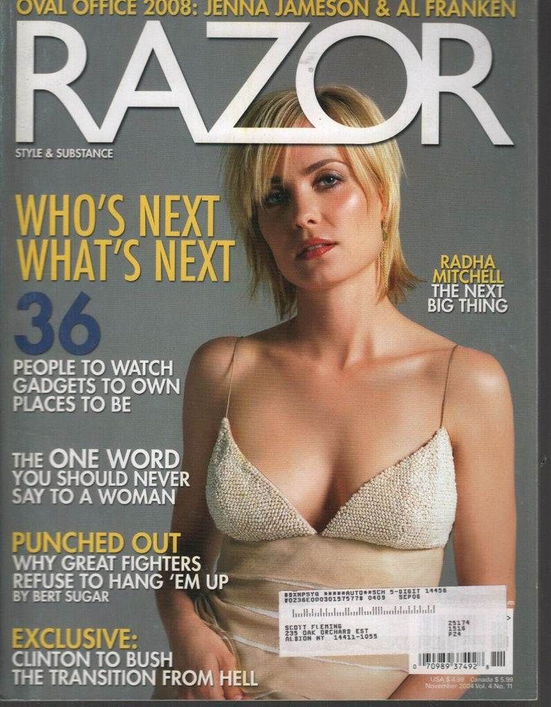 Razor Style Magazine November 2004 Radha Mitchell Jenna Jameson 121919AMA