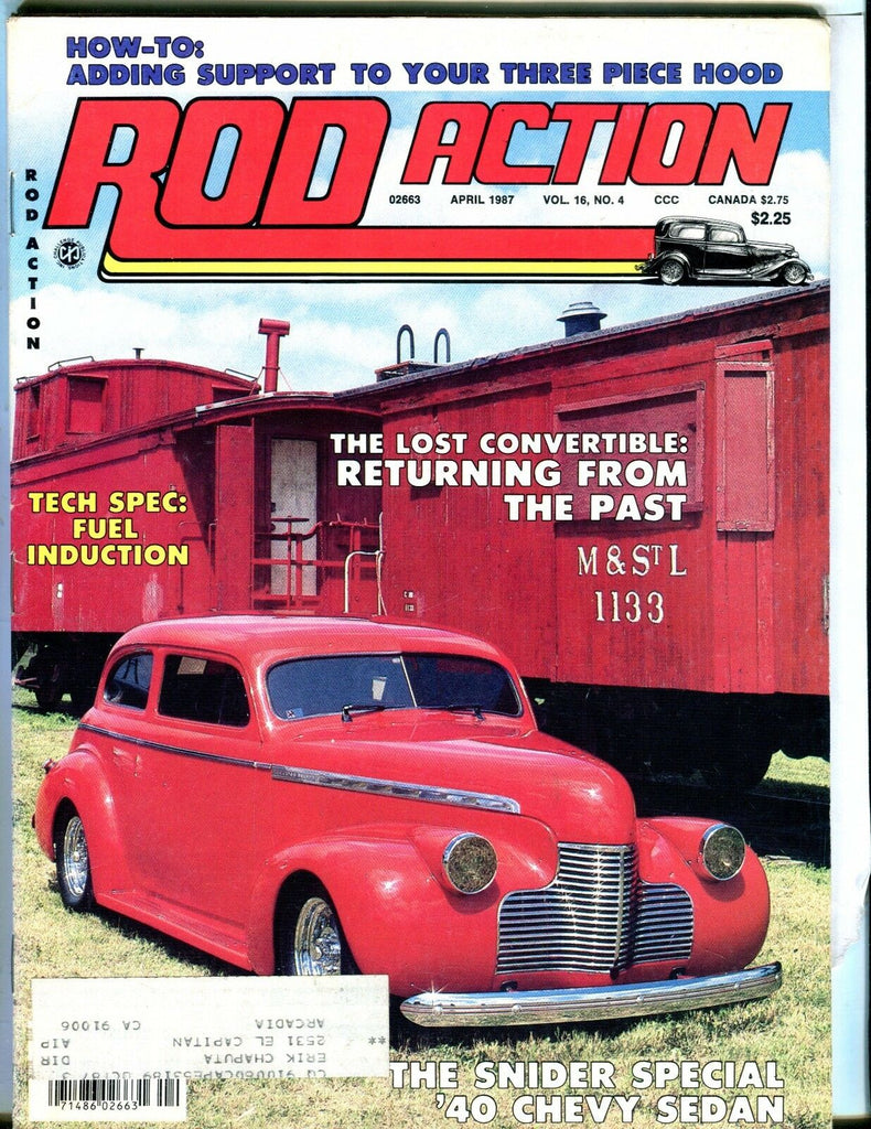 Rod Action Magazine April 1987 '40 Chevy Sedan EX w/ML 042017nonjhe