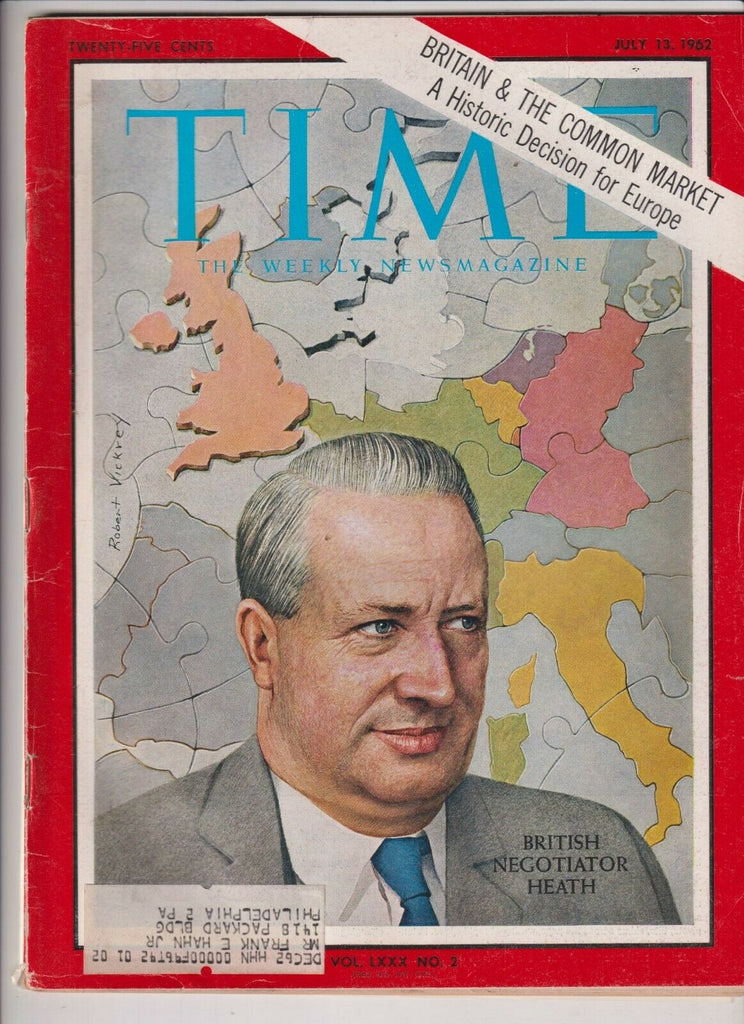 Time Magazine British Negotiator Heath July 13, 1962 110619nonr