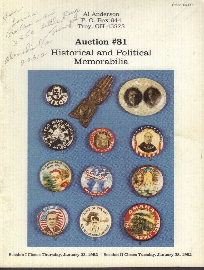 Anderson Auction No.81 January 28, 1992 031318nonr