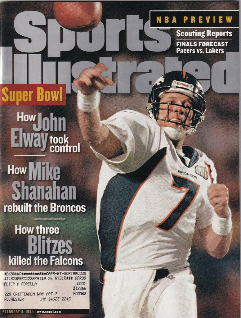 Sports Illustrated John Elway Mike Shanahan NBA February 8, 1999 091719nonr