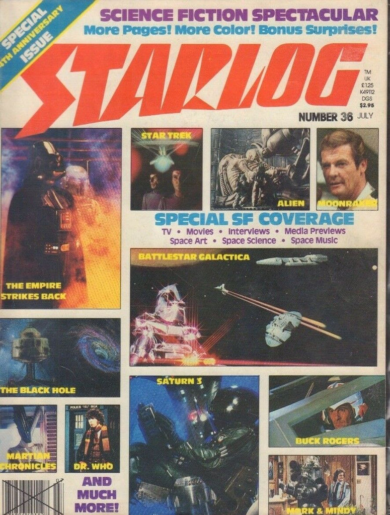 Starlog #36 July 1980 Star Wars Star Trek Moon Raker Alien Buck Rogers 020519DBE