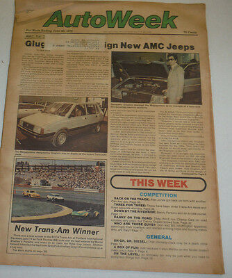 AutoWeek Magazine Georgetto Giugiaro Ital Design AMC June 1978 123014R