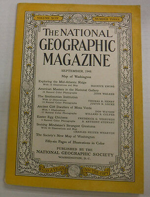 National Geographic Magazine Smithsonian & Mesa Verde September 1948 081115R