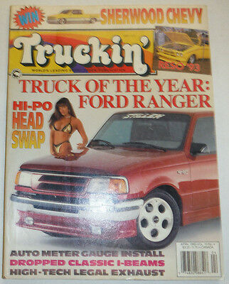 Truckin' Magazine Hi-Po Head Swap Auto Meter Gauge Install April 1993 041315R