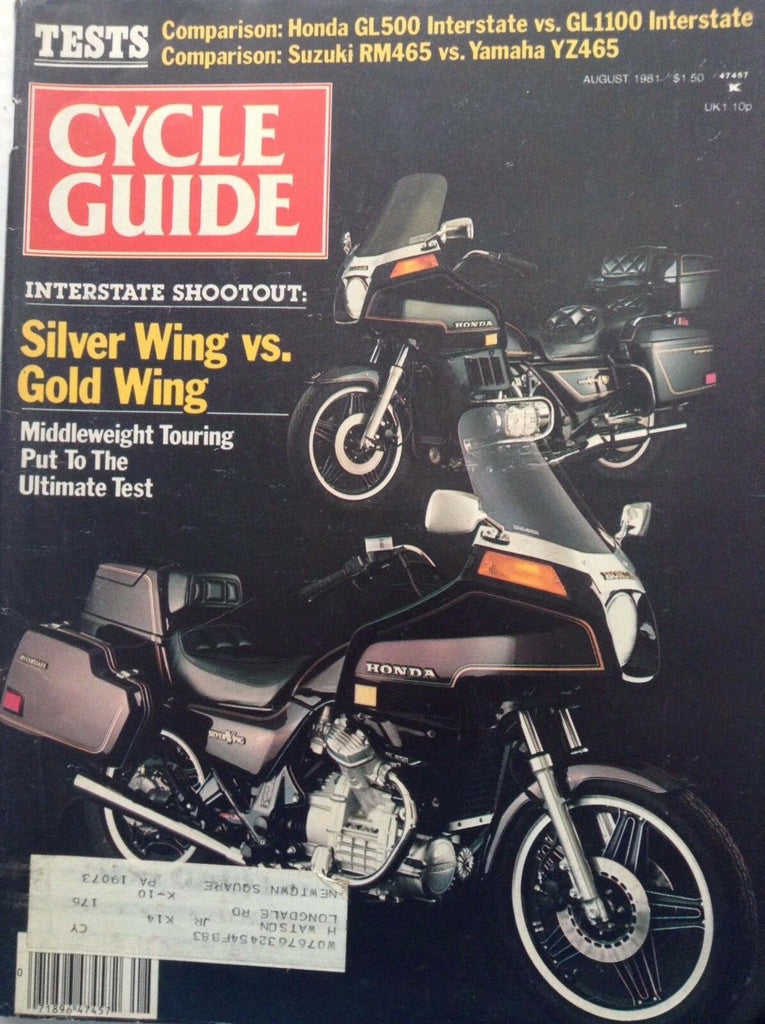 Cycle Guide Magazine Silver Wing Vs Gold Wing August 1981 091817nonrh
