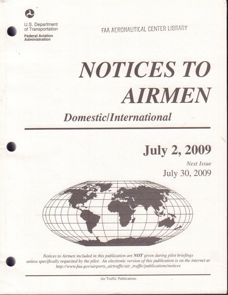 Notices To Airmen July 2 2009 USDOT FAA Library 090617FAA2