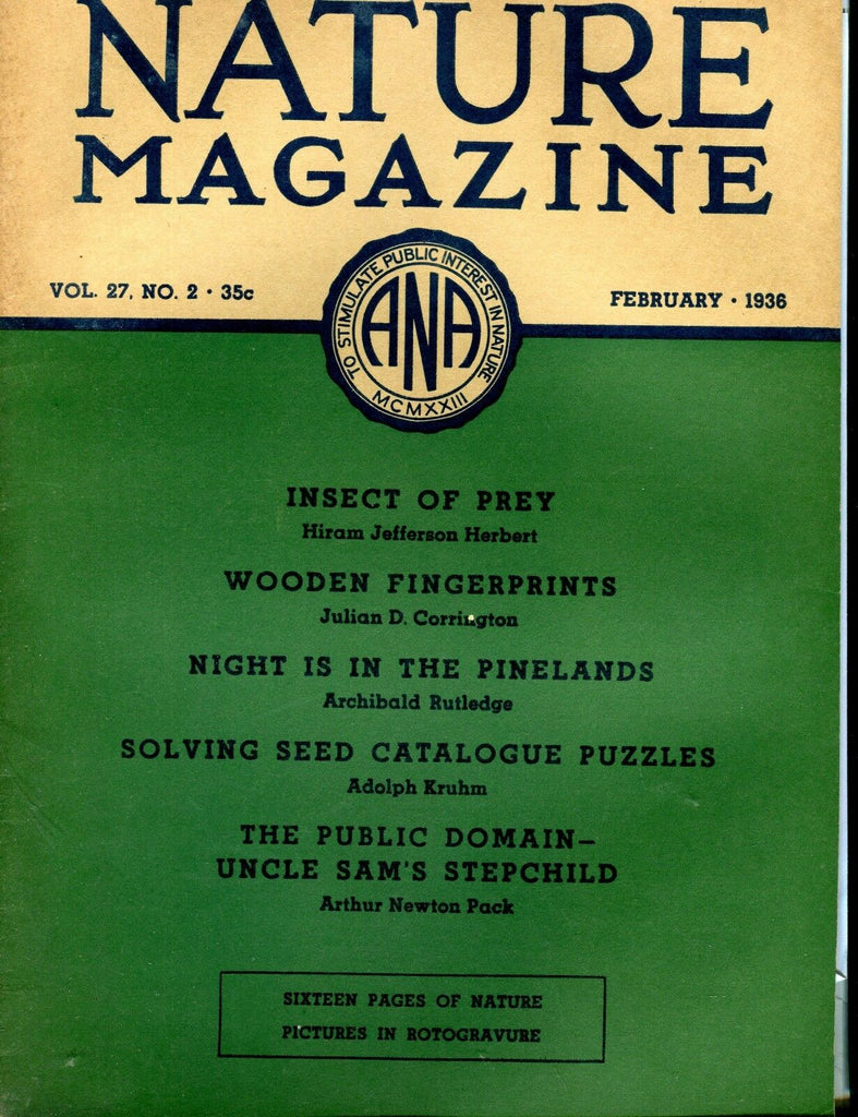 Nature Magazine February 1936 VG No ML 020817jhe