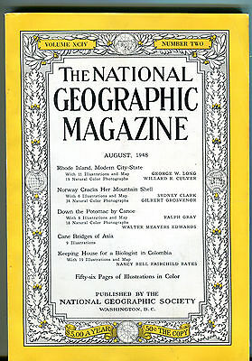 National Geographic Magazine August 1948 Rhode Island Potomac VGEX 011116jhe