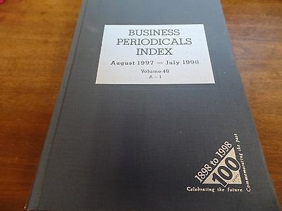 Business Periodicals Index #40 A-I Aug 1997- July 1998 Ex-FAA Library 030716ame4