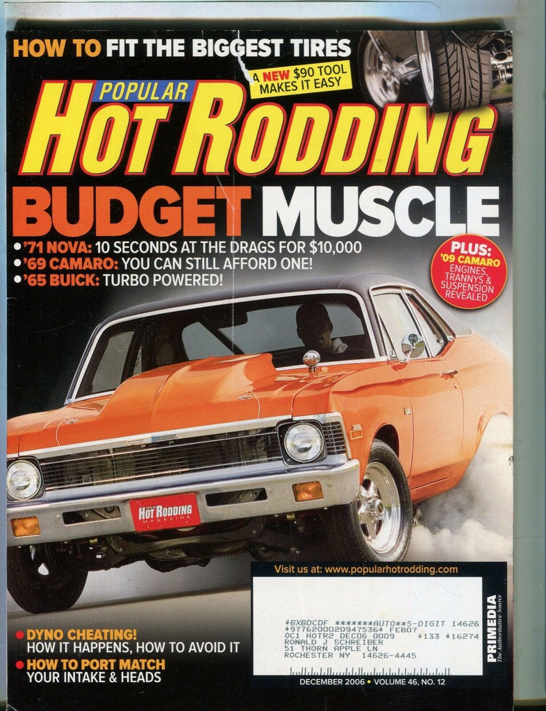 Popular Hot Rodding Magazine December 2006 '71 Nova EX w/ML 050417nonjhe