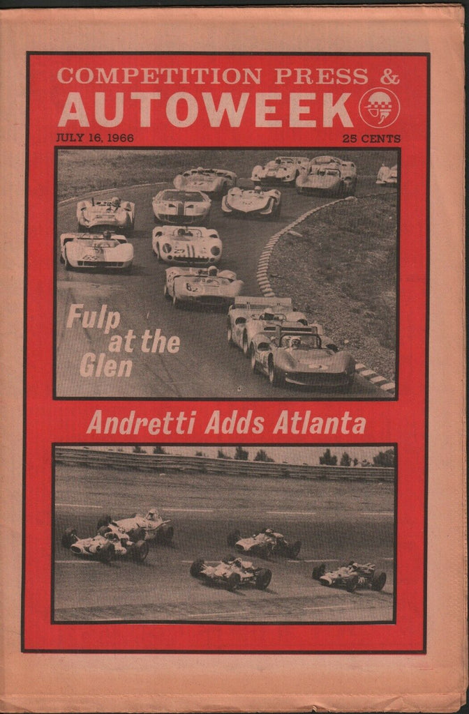 Autoweek July 16 1966 Pete Biro John Hearst Jr Mark Donohue w/ML 032619DBE