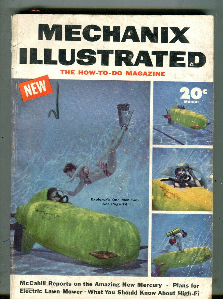 Mechanix Illustrated Magazine March 1954 Explorer One Man Sub 062217nonjhe