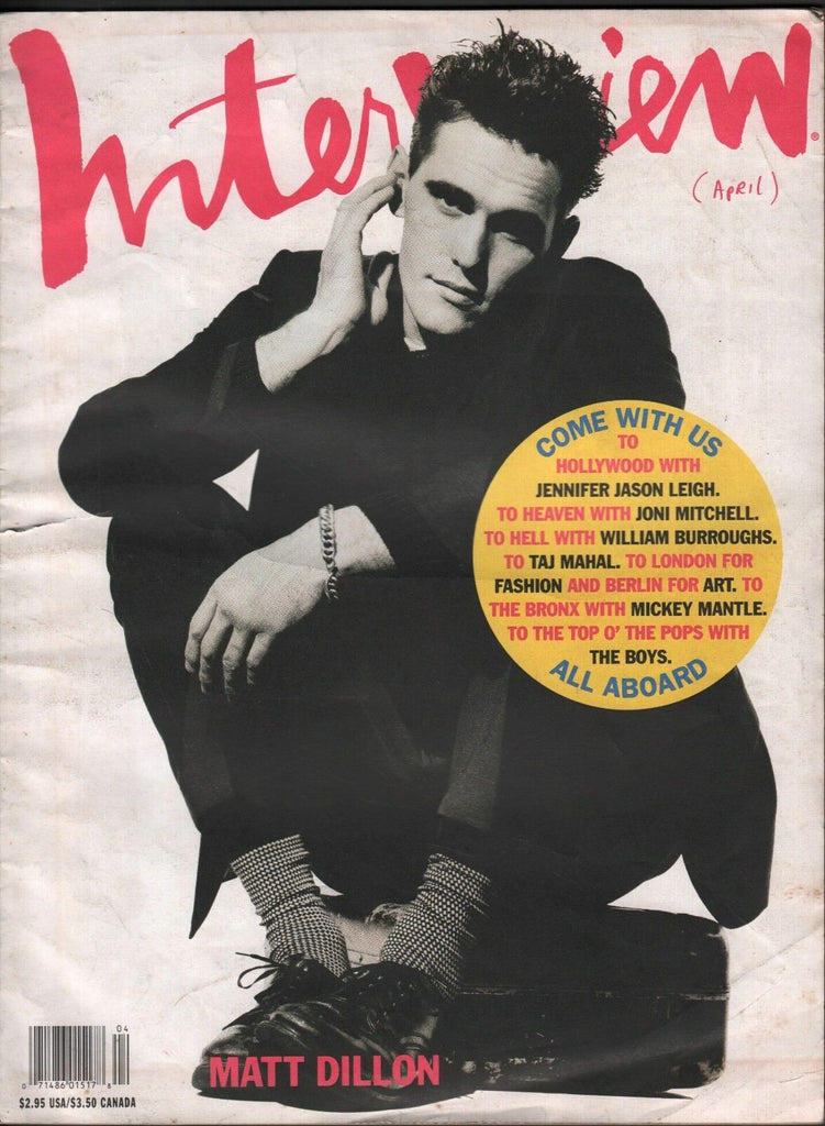 Interview April 1991 Matt Dillon Joni Mitchell William Burroughs 031418DBE