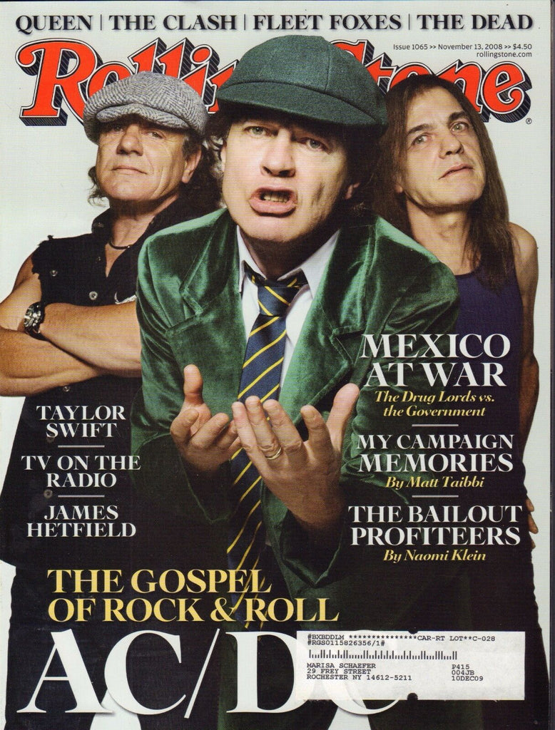 Rolling Stone November 13 2008 AC/DC, Taylor Swift w/ML 082516DBE