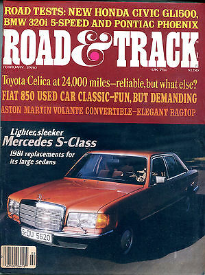 Road & Track Magazine February 1980 Mercedes S-Class Honda Civic EX 122415jhe