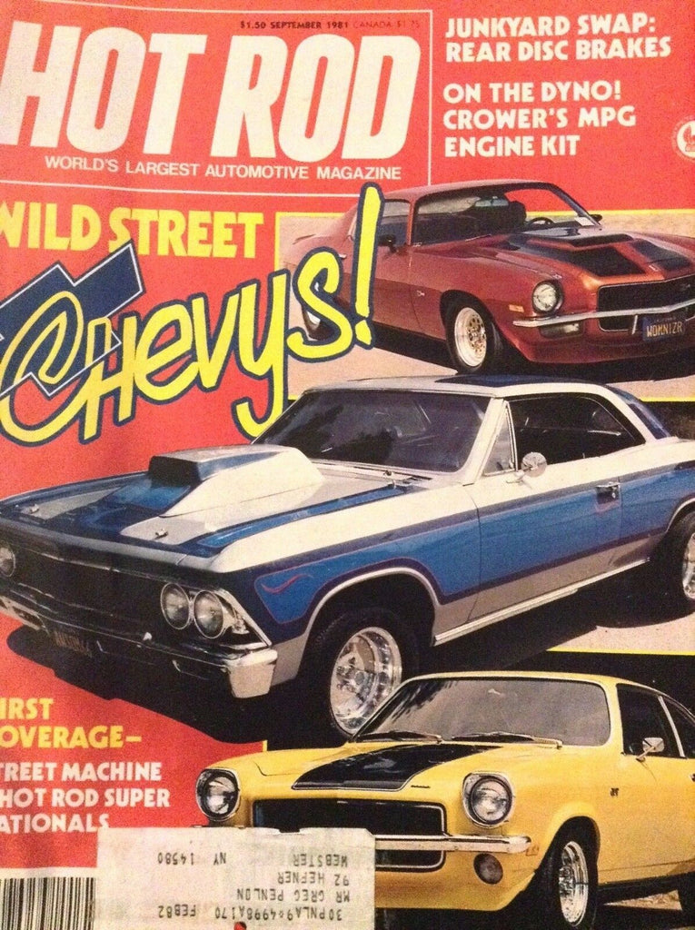 Hot Rod Magazine Chevys Wild Street Rear Disc Brakes September 1981 122918nonrh