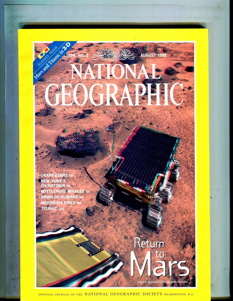 National Geographic Magazine August 1998 Return To Mars EX No ML 051517nonjhe