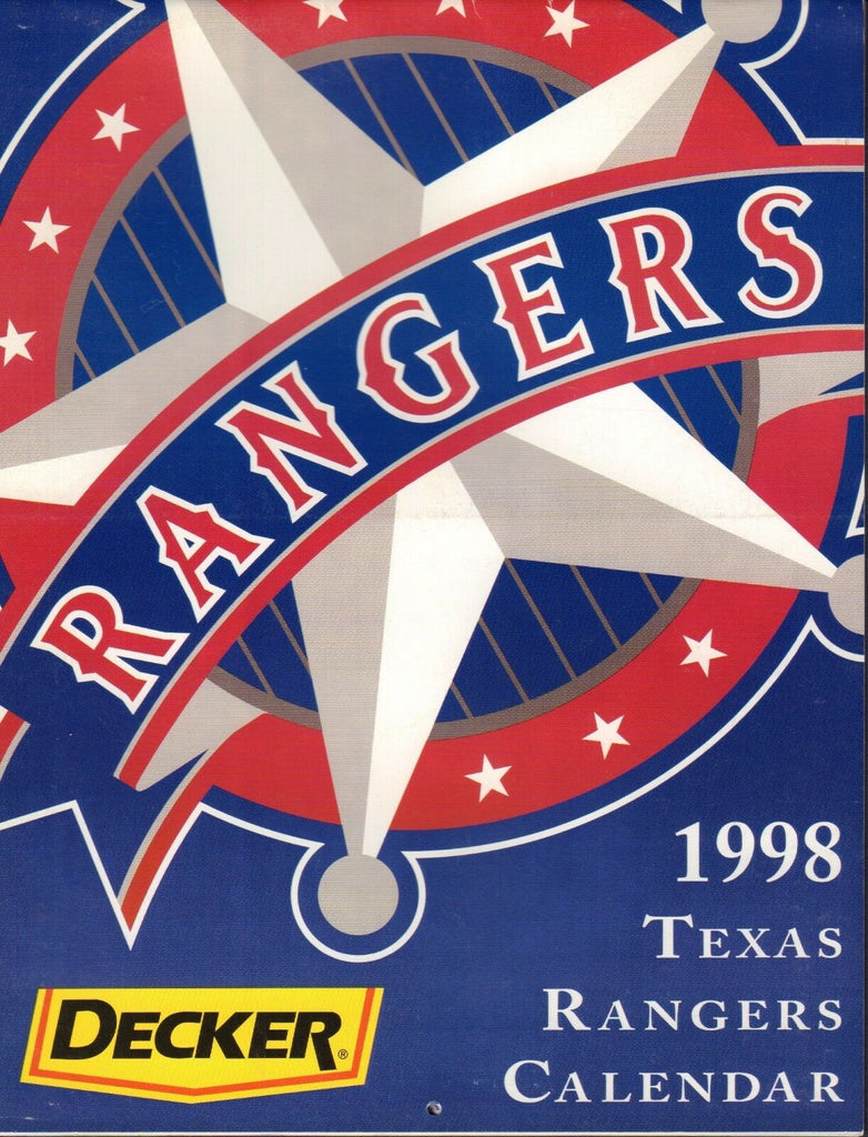 1998 Texas Rangers Calendar 072817nonjhe