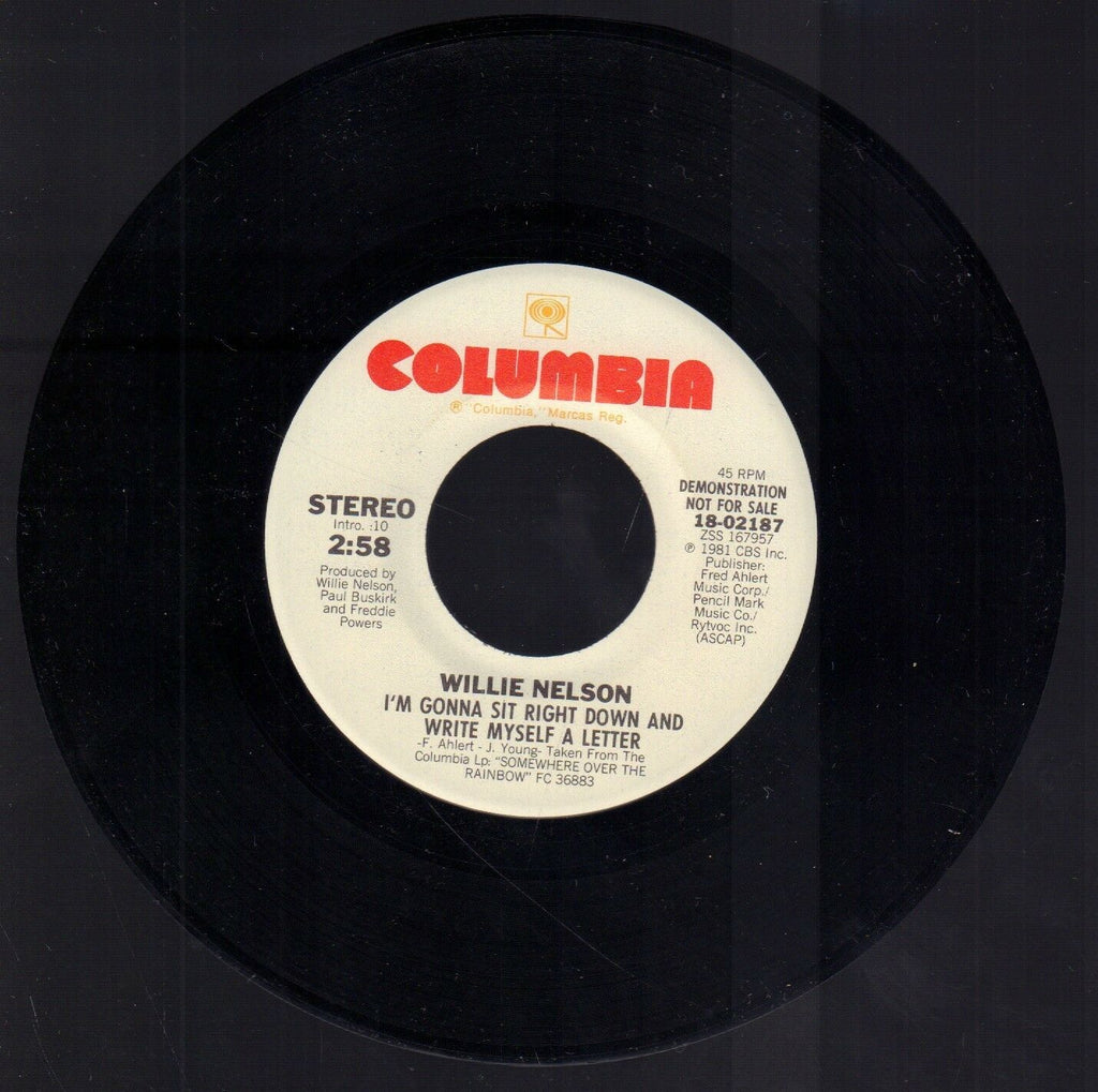 Willie Nelson I'm Gonna Sit Right Down Columbia Records WLP 45 RPM Vinyl 45AME