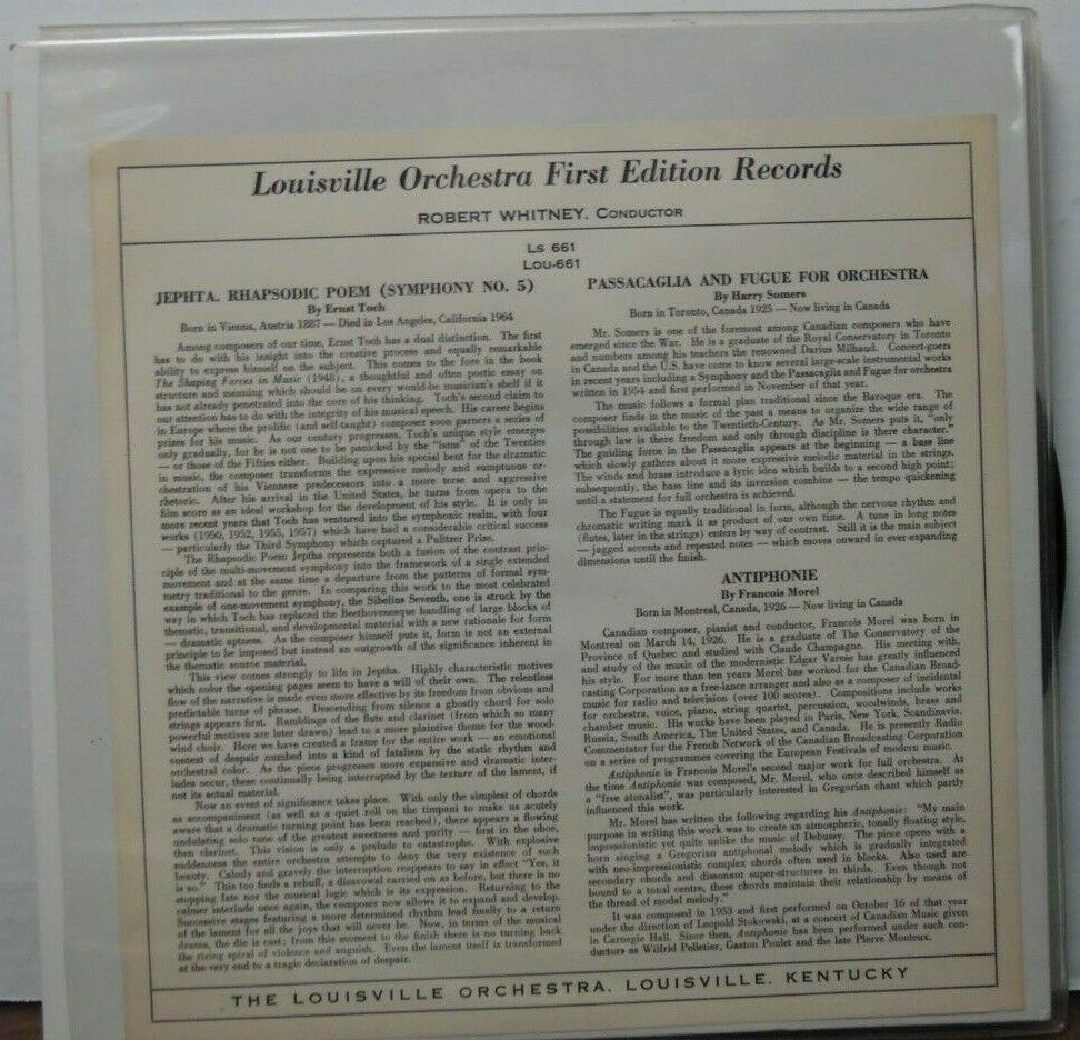 The Louisville Orchestra Robert Whitney Conductor LOU-661 long playing020120LLE2