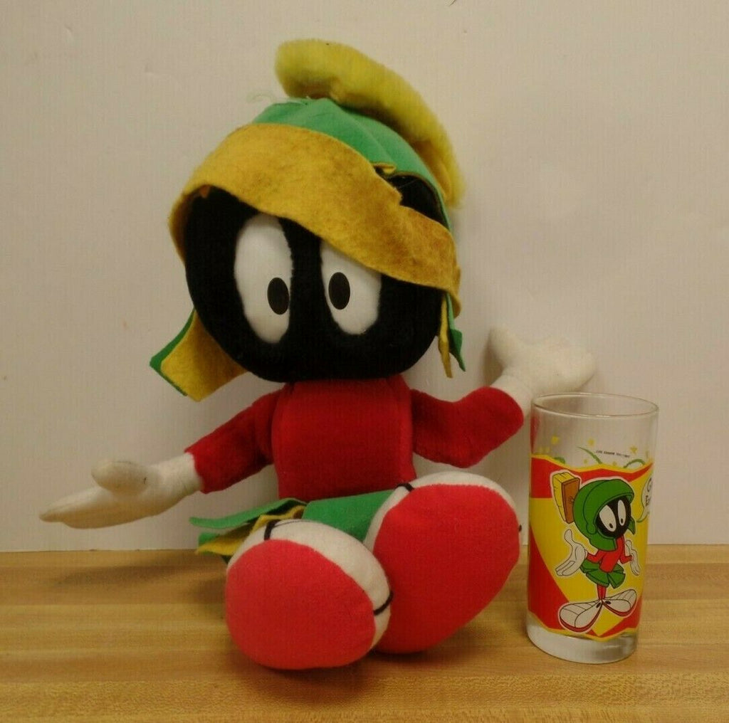 Marvin The Martian Loonie Tunes Lot of 5" Glass & 17" Applause Plush 031319DBT