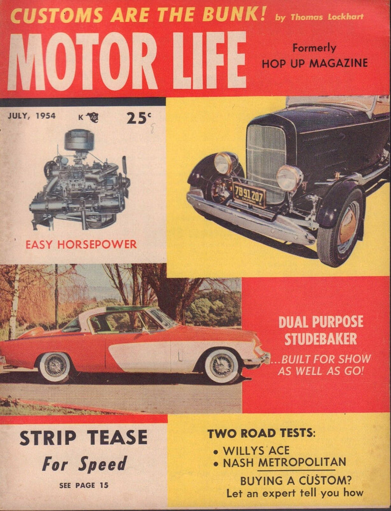 Motor Life July 1954 Willys Ace, Nash Metropolitan 052517nonDBE