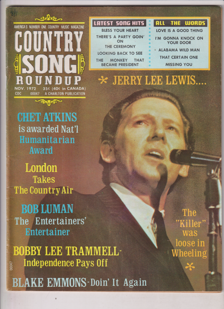 Country Song Roundup Mag Jerry Lee Lewis Bob Luman November 1972 122019nonr