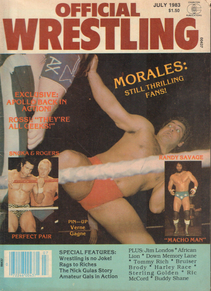 Official Wrestling June 1983 Pedro Morales Verne Gagne Randy Savage 042120DBE