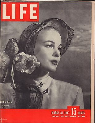 Life Magazine March 31 1947 Birthday Spring Hats Gd 060316DBE