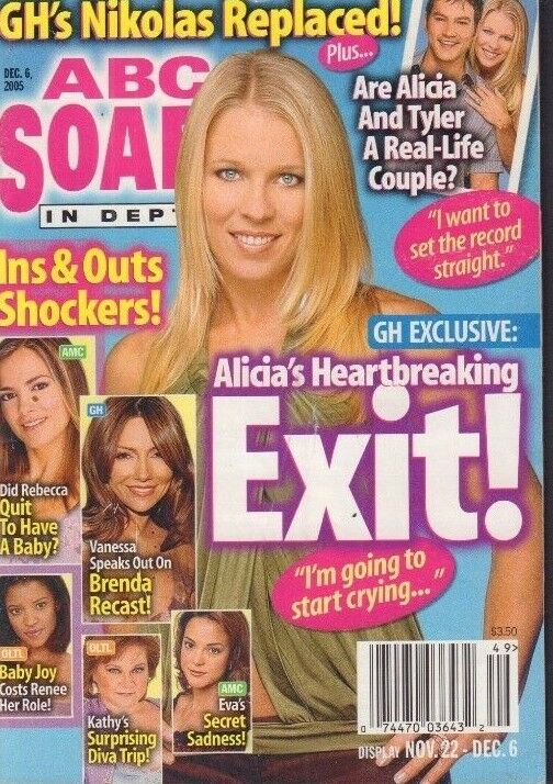 ABC Soaps Magazine Alicia's Heartbreaking Exit December 6, 2005 022718nonr