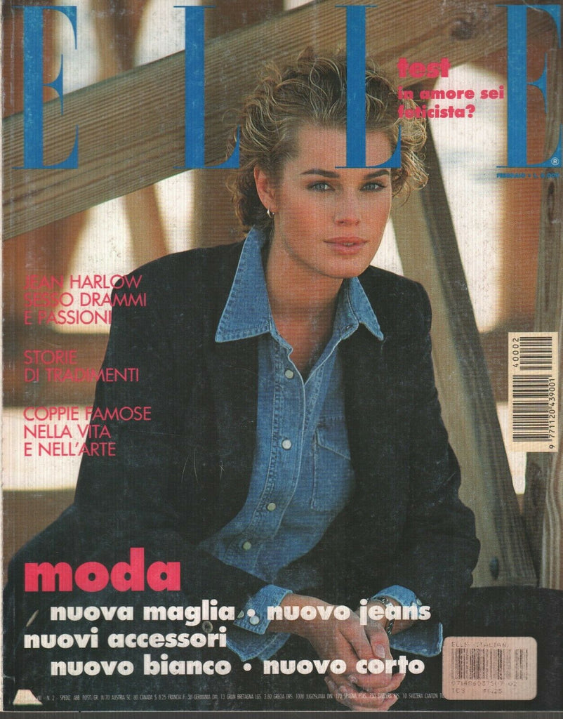 Elle Italian Fashion Magazine February 1994 Jean Harlow Nella Vita 112119AME