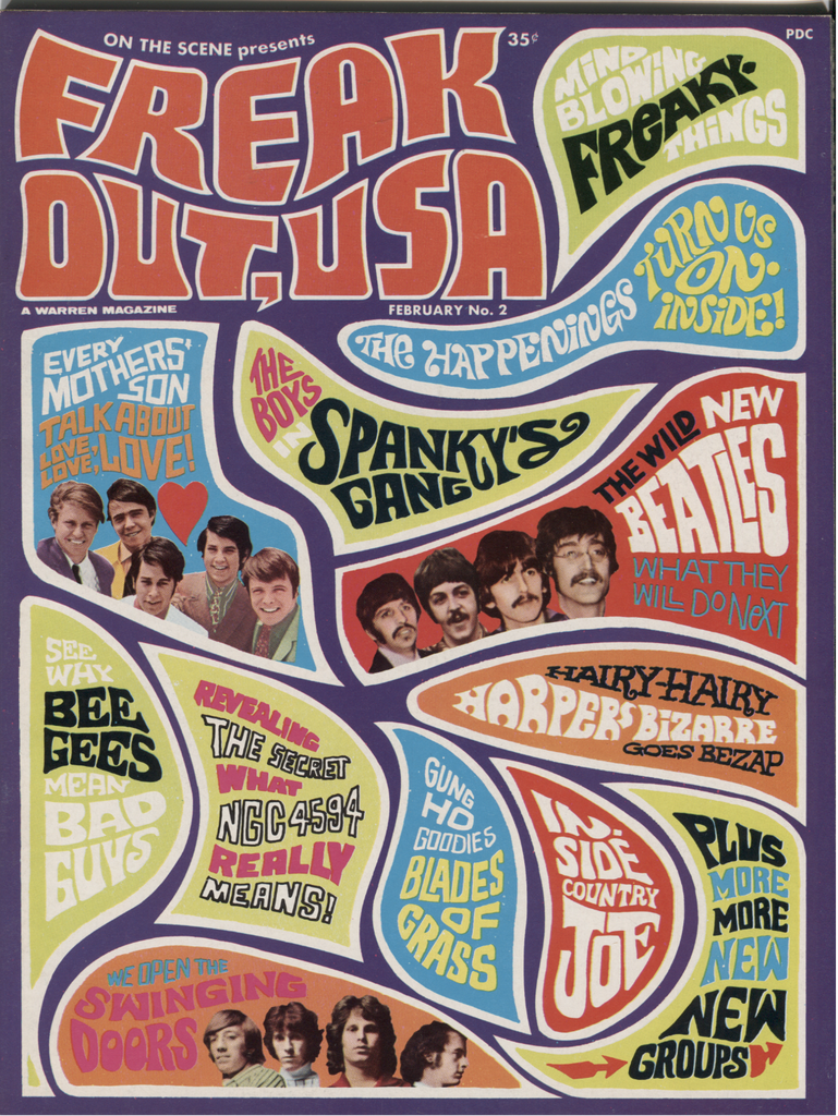 Freak Out USA February no.2 Warren The Beatles The Bee Gees The Doors 080720DBE