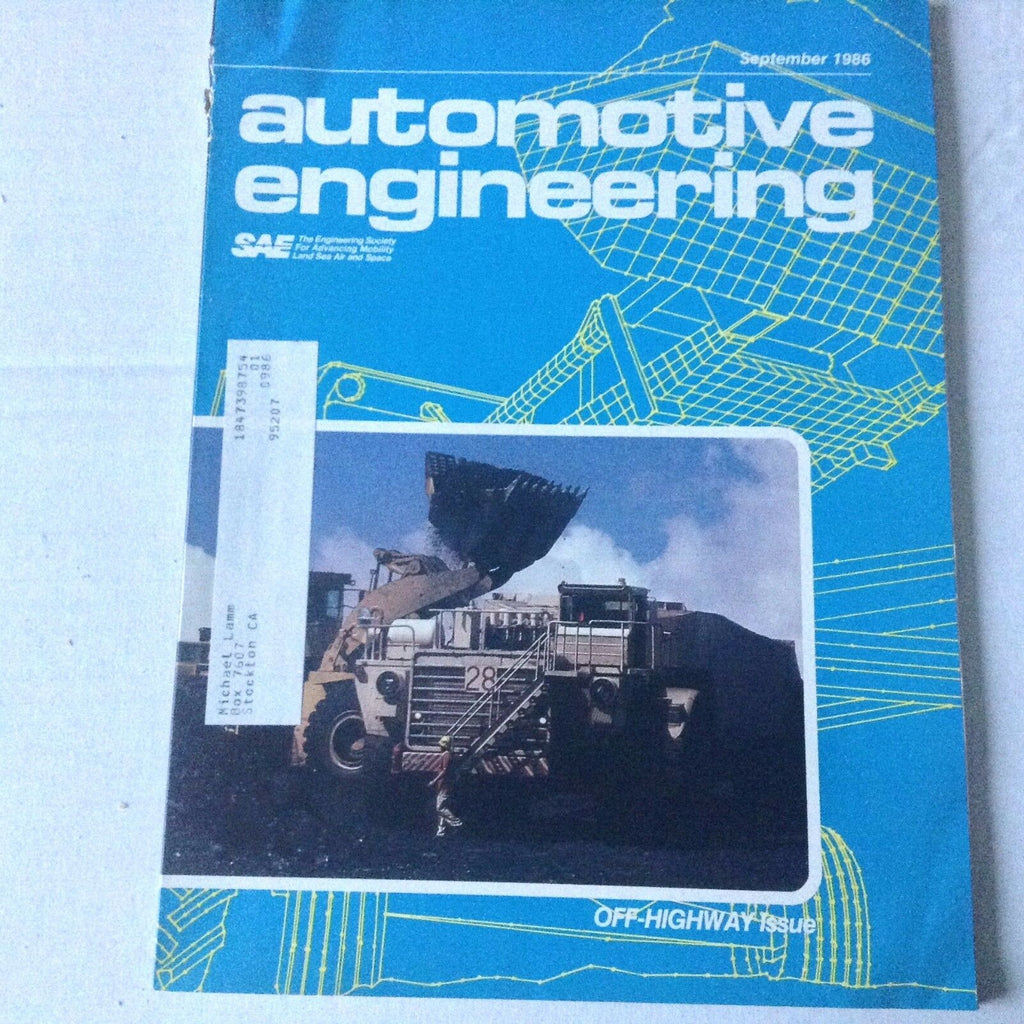Automotive Engineering Magazine Off Highway Issue September 1986 061117nonrh