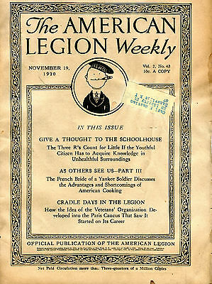 The American Legion Weekly Newspaper November 19 1920 VG 072516jhe