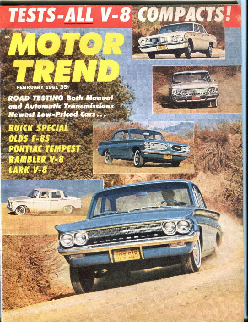 Motor Trend Magazine February 1961 V-8 Compacts VG No ML 052217nonjhe