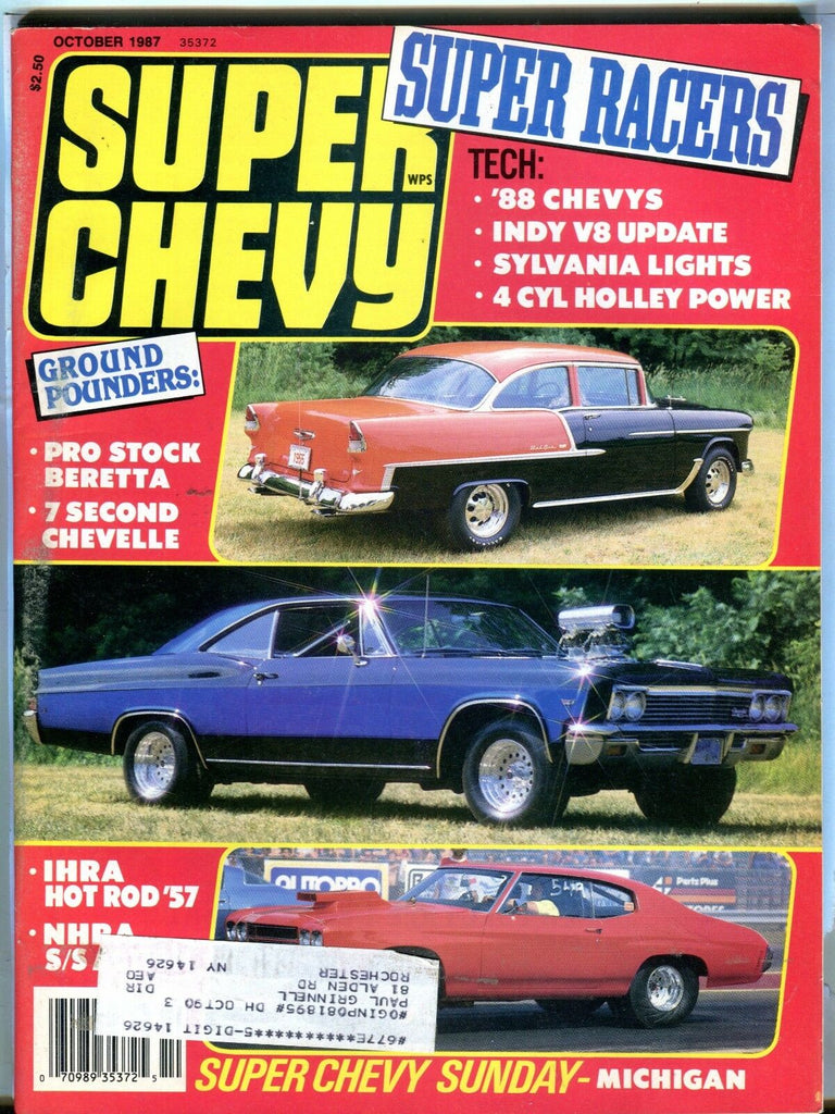 Super Chevy Magazine October 1987 Beretta Chevelle EX w/ML 031317nonjhe