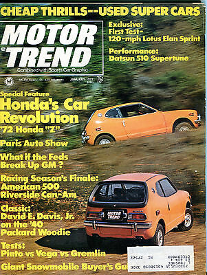 Motor Trend Magazine January 1972 '72 Honda "Z" VGEX 062116jhe